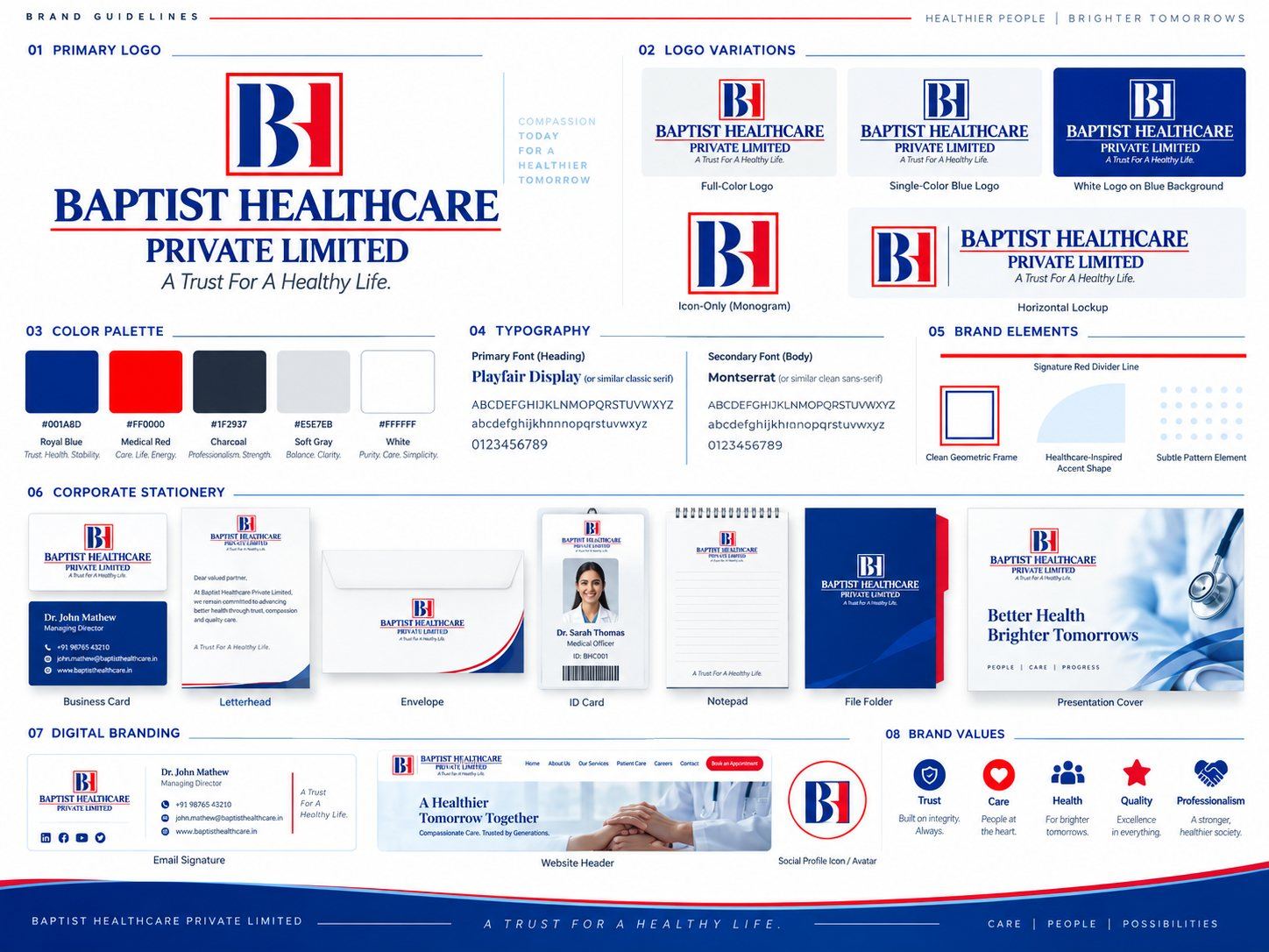 Baptist Healthcare — corporate brand guidelines and stationery system by Baptist Digitek