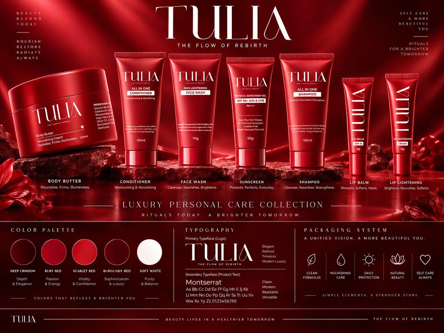 TULIA — luxury personal care brand and packaging system by Baptist Digitek