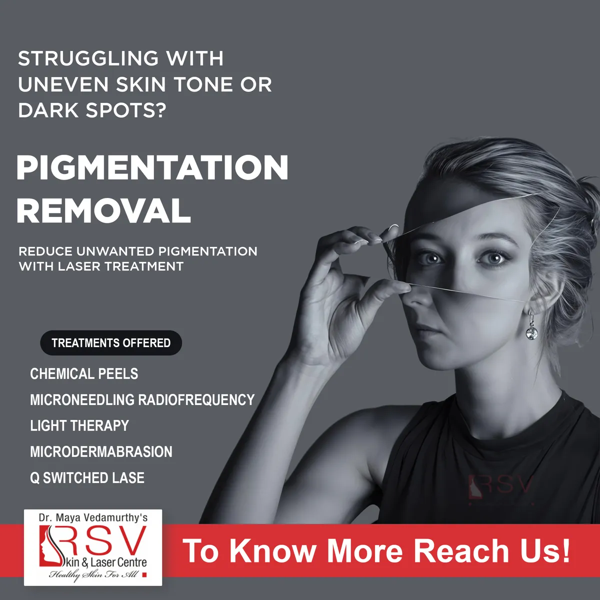 Pigmentation treatment social media creative
