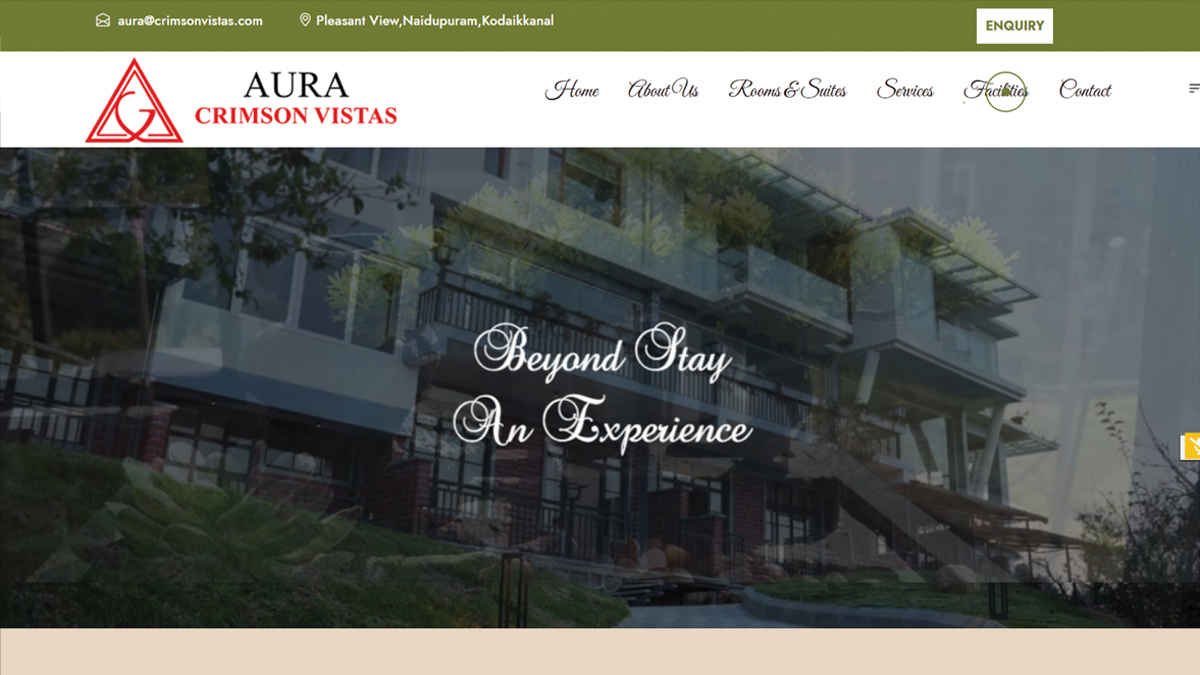 Aura Crimson Vistas website project by Baptist Digitek
