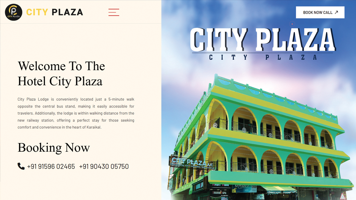 Hotel City Plaza website project by Baptist Digitek