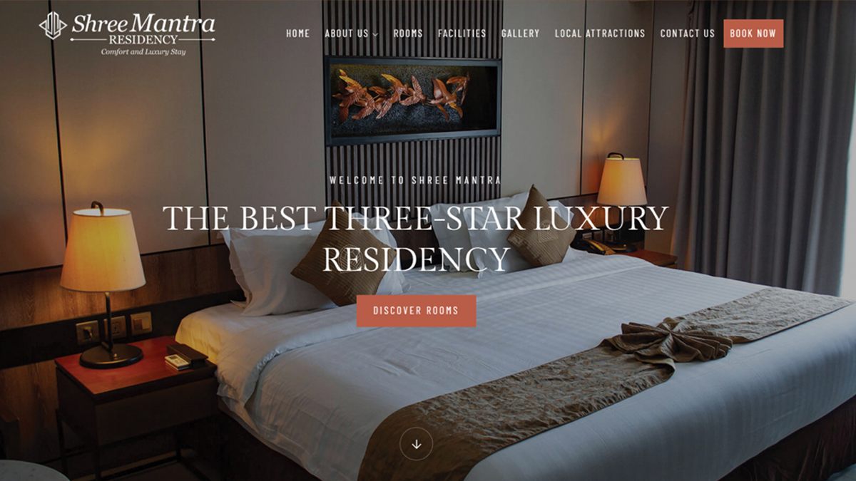 Hotel Shree Mantra website project by Baptist Digitek
