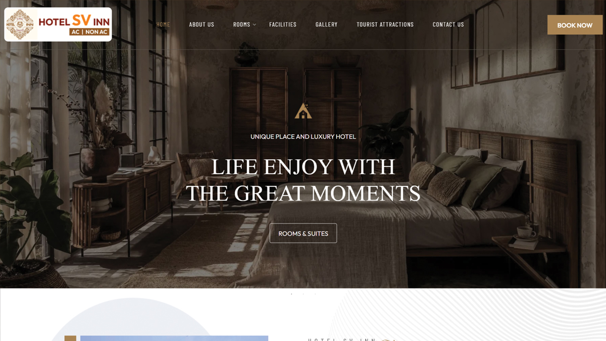 Hotel SV INN website project by Baptist Digitek