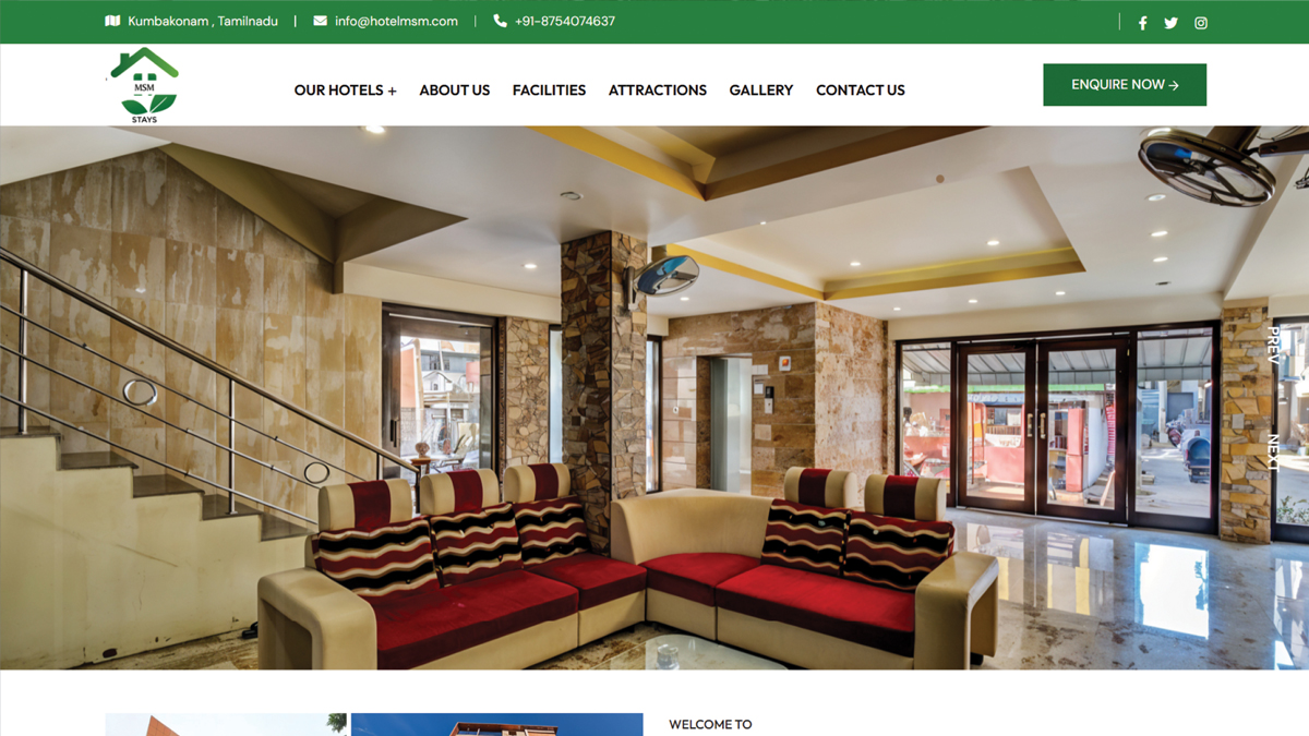 Hotel MSM website project by Baptist Digitek
