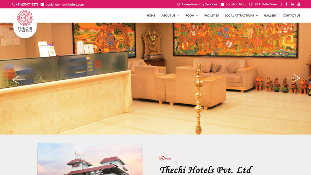 Thechi Hotels Private Ltd website project by Baptist Digitek