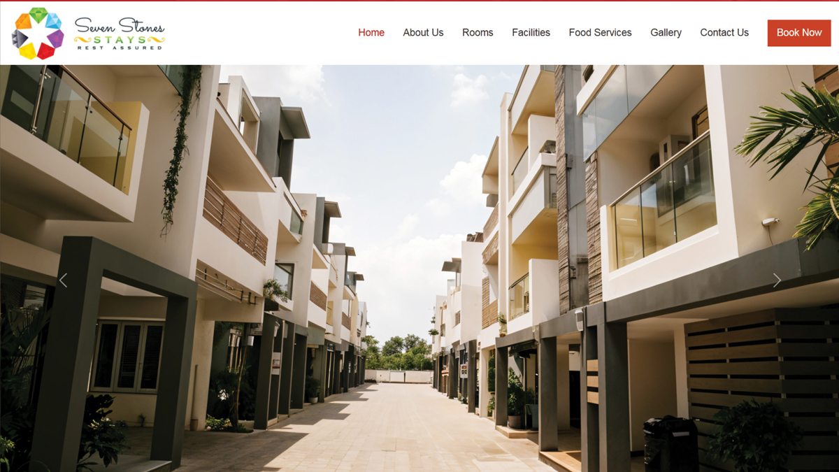 Hotel Seven Stone Stays website project by Baptist Digitek